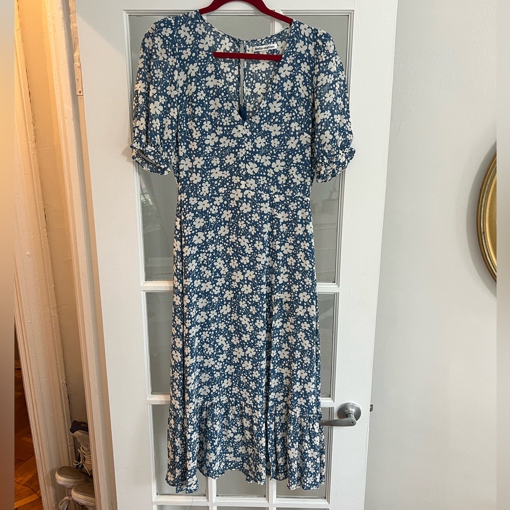 Reformation blue floral dress